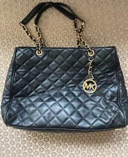 Bolsa de ombro Michael Kors Susannah preta Napa acolchoada couro corrente grande comprar usado  Enviando para Brazil