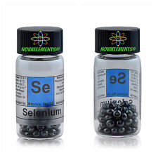 Selênio Element 34 Amostra De Bolinhas brilhante 99.999% 5 Gramas em rotulado frasco de vidro comprar usado  Enviando para Brazil