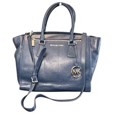 Usado, Bolsa satchel de couro Michael Kors Sophie grande azul marinho nova sem etiquetas comprar usado  Enviando para Brazil