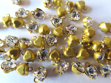 72 strass Swarovski em forma de coração 6,5 mm cristal/1 laço configurações de queda de latão., usado comprar usado  Enviando para Brazil
