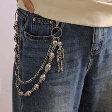 Chaveiro masculino Halloween fantasma punk carteira corrente metal calça corrente caveira para senhora comprar usado  Enviando para Brazil