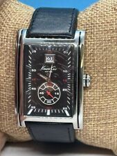 Kenneth Cole New York relógio esportivo masculino tom prata retangular pulseira preta KC1518 comprar usado  Enviando para Brazil