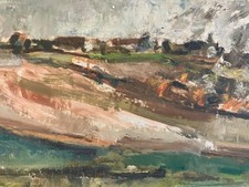 Pintura guache papel paisagem vila expressionismo 1950 comprar usado  Enviando para Brazil