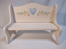 Banco de bonecas Decor & More madeira branco com padrão floral e corações comprar usado  Enviando para Brazil