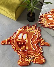 Tapete de área tufado 3D para quarto de bebê tapete feito à mão design fogo, usado comprar usado  Enviando para Brazil