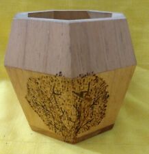 Hexagon carved etched for sale  Austin