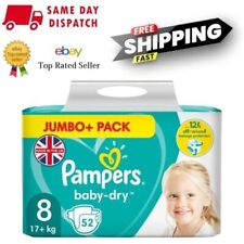 Pampers Baby-Dry Rozmiar 8 pieluszek Pieluchy Jumbo + opakowanie 17kg + 12 godzin pieluchy ochronne na sprzedaż  Wysyłka do Poland