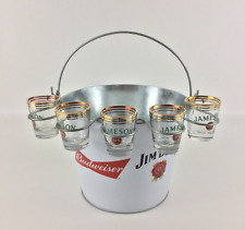 Pacote com 6 baldes de gelo de cerveja Budweiser e Jim Beam colaboração metal com copos Shot comprar usado  Enviando para Brazil