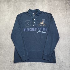 Camisa polo masculina vintage azul marinho manga longa La Martina Buenos Aires Argentino GG comprar usado  Enviando para Brazil
