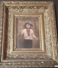 PINTURA A ÓLEO ANTIGA DO SÉCULO XIX MENINO com FIGURAS/BONECAS imagem comprar usado  Enviando para Brazil