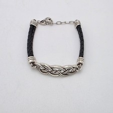 Antigo BRIGHTON Claddagh Pulseira de Nó Celta Banhado a Prata Couro Cordão Trançado comprar usado  Enviando para Brazil