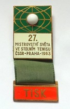 1963 TABLE TENNIS World Championships PRESS Participante PIN Badge TT Ping Pong comprar usado  Enviando para Brazil