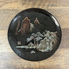 Placa de cerâmica japonesa vintage paisagem montanha esmalte relevo arte decoração 10" comprar usado  Enviando para Brazil