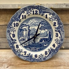 Relógio de parede vintage Spode England Delft Plate, padrão italiano década de 1980 - Funciona!, usado comprar usado  Enviando para Brazil
