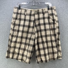 Bermuda masculina Abercrombie & Fitch W33 xadrez 11 polegadas costura interna bege externa  comprar usado  Enviando para Brazil