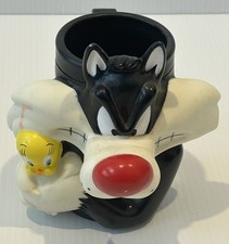 Caneca vintage década de 1990 SYLVESTER & TWEETY Looney Tunes cabeça 3D plástico 1995 comprar usado  Enviando para Brazil