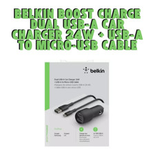 Carregador de carro Belkin Boost Charge duplo USB-A 24W + cabo USB-A para micro-USB comprar usado  Enviando para Brazil