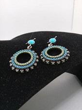 Lindos brincos Jessica Simpson BAIXO tom prata turquesa falsa e jade comprar usado  Enviando para Brazil