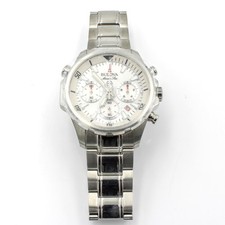 Relógio de pulso masculino Bulova Marine Star cronógrafo quartzo com mostrador branco #WB1935-5, usado comprar usado  Enviando para Brazil