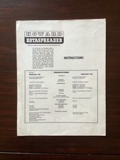 Howard rotaspreader instructio for sale  BRISTOL