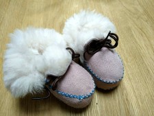 Lammfell babyschuhe blau gebraucht kaufen  Geiselhöring