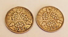 Two silver threepence for sale  UK