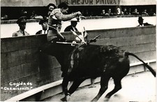 Cartão postal Dr Jim Stamps foto real matador e touro lutador na arena não publicado, usado comprar usado  Enviando para Brazil