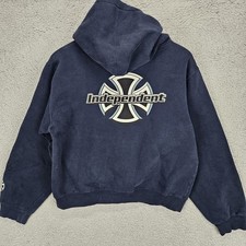 Moletom com capuz vintage Independent Trucks Company logotipo masculino azul médio dupla face comprar usado  Enviando para Brazil