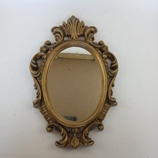 Espelho de plástico filigrana dourada vintage feito em Hong Kong 12 x 8 defeituoso comprar usado  Enviando para Brazil