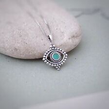 Pingente Evil Eye em prata esterlina e turquesa, presente amuleto Lucky Turkish Eye, usado comprar usado  Enviando para Brazil