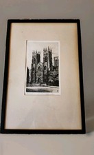 Framed antique etching for sale  COLCHESTER
