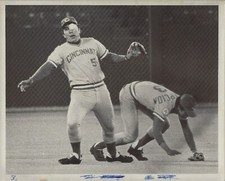 Foto original 1976 Johnny Bench HOF Dave Concepcion Cincinnati Reds Press Wire comprar usado  Enviando para Brazil