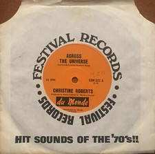 Christine Roberts - Across The Universe / Melody Man 1970 Oz du Monde 45 Beatles comprar usado  Enviando para Brazil