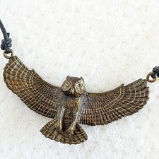 Colar pingente assinado Cavin Richie coruja com chifres grandes cera perdida bronze fundição comprar usado  Enviando para Brazil