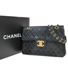 Bolsa de ombro CHANEL CC logotipo Maxi Jumbo Matelasse 34 corrente couro preto 642RF410 comprar usado  Enviando para Brazil