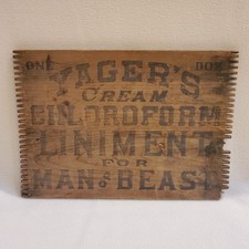Yager's Cream Liniment Vintage Publicidade Antiga Madeira Caixa Detalhada Extremidade de Caixa comprar usado  Enviando para Brazil