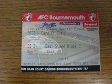 2002 ticket bournemouth for sale  BIRMINGHAM