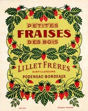 Ancienne étiquette fraises d'occasion  Bordeaux-