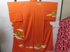 Quimono de seda pura M2 padrão de ventilador fino não usado desgaste de visita feito no Japão comprar usado Quimono de seda pura M2 padrão de ventilador fino não usado desgaste de visita feito no Japão comprar usado  Enviando para Brazil