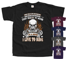 I LIVE TO RIDE MOTOCYKL MOTOCYKL MĘSKI T-SHIRT Z NADRUKIEM DTG rozmiary S-5XL  na sprzedaż  PL