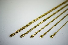 Usado, COLAR AMARELO CORRENTE CORDA OURO MACIÇO 18K 2MM ~ 6MM 16" ~ 30" PARA HOMENS MULHERES comprar usado  Enviando para Brazil