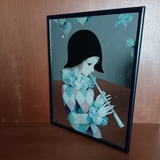 Miroir encadré pierrot d'occasion  Aubin