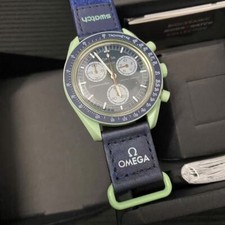 NOWY Swatch x Omega Bioceramiczny zegarek księżycowy Mission On Earth Watch - z pudełkiem na sprzedaż  Wysyłka do Poland