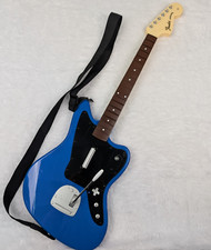 Guitarra Fender Jaguar sem fio azul PS4 Rock Band 4 Harmonix 051-064 com alça comprar usado  Enviando para Brazil