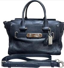 Bolsa satchel COACH couro pebble Swagger 27 tiracolo preta 34816 comprar usado  Enviando para Brazil