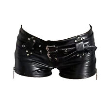 Calça Hot Pants Feminina Cintura Baixa Couro Sintético Brilhante Punk Booty Shorts Clubwear comprar usado  Enviando para Brazil