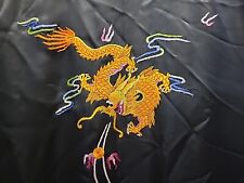 Vintage Longo Abelha Dourada Preto Seda Bordado Kimono Robe Dragão Adulto Pequeno comprar usado  Enviando para Brazil