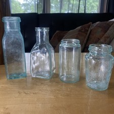 Antiguo lote de cristal de aguamarina. Botellas y frascos-4 segunda mano  Embacar hacia Mexico