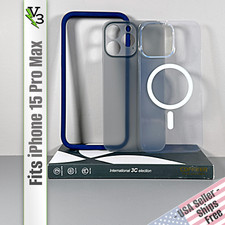 Capa para iPhone 15 Pro Max - Para-choque azul | 2 em 1 traseira transparente e fosco | Coffker comprar usado  Enviando para Brazil