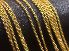 Colar de ouro amarelo 18K puro Singapura torção sólida corrente de corda 18 quilates para mulheres comprar usado  Enviando para Brazil
